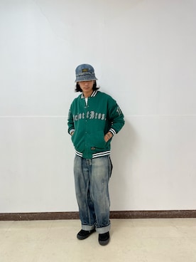 「Schott N.Y.C（ショット）のアイテム（ジャケット/アウター）」を使った、大内陽心さん（メンズ・173cm）の秋コーディネート