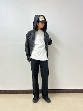 「Schott N.Y.C（ショット）のアイテム」を使った、大内陽心さん（メンズ・173cm）の冬コーディネート