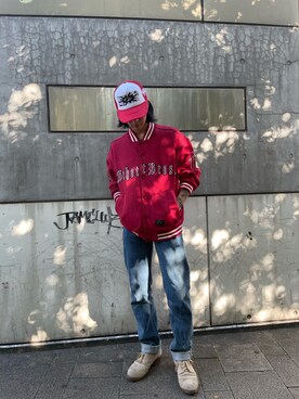 「Schott N.Y.C（ショット）のアイテム（ジャケット/アウター）」を使った、大内陽心さん（メンズ・173cm）の秋コーディネート