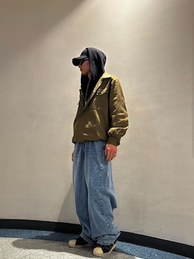 「WHITELAND（ホワイトランド）のアイテム（デニムパンツ）」を使った、大内陽心さん（メンズ・173cm）の春コーディネート