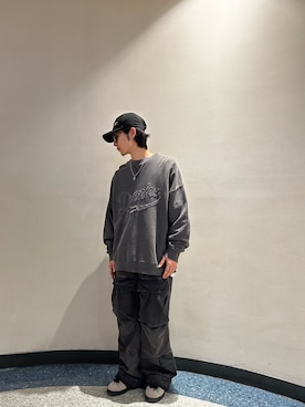 「DANKE SCHON（ダンケシェーン）のアイテム（スウェット）」を使った、大内陽心さん（メンズ・173cm）の冬コーディネート