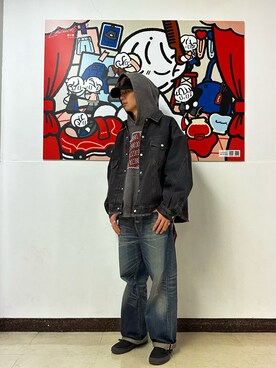 「DANKE SCHON（ダンケシェーン）のアイテム（デニムジャケット）」を使った、大内陽心さん（メンズ・173cm）の秋コーディネート