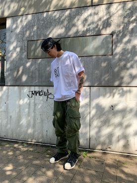 「A4A（エーフォーエー）のアイテム」を使った、大内陽心さん（メンズ・173cm）の春コーディネート