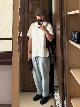 「KLEMAN（クレマン）のKLEMAN　DALIOR（ローファー、ブラック系）」を使った、Jimmy Wangさん（メンズ・170cm）の夏コーディネート