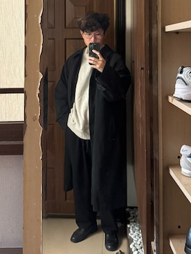 「COMOLI（コモリ）のComoli crewneck sweat grey（スウェット、グレー系）」を使った、Jimmy Wangさん（メンズ・170cm）の夏コーディネート