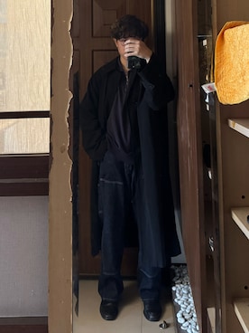 「COMOLI（コモリ）のアイテム」を使った、Jimmy Wangさん（メンズ・170cm）の夏コーディネート