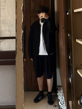 「COMOLI（コモリ）のComoli silk nep type-1 jacket （デニムジャケット、ブラック系）」を使った、Jimmy Wangさん（メンズ・170cm）の秋コーディネート