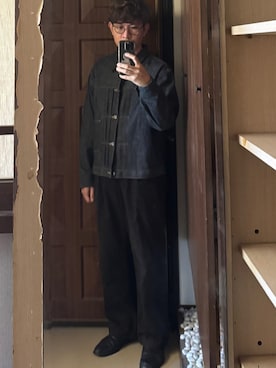 「T.T（ティーティー）のTaiga Takahashi LOT.703 DENIM JACKET C.1920'S RAW INDIGO（ジャケット/アウター、ブルー系）」を使った、Jimmy Wangさん（メンズ・170cm）の夏コーディネート