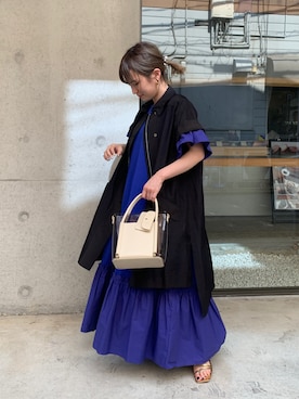 「アイテム（ミリタリージャケット）」を使った、satomiさん（レディース・150cm）の春コーディネート