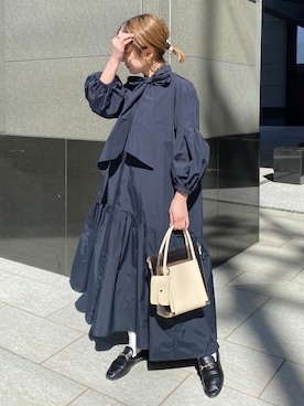 「春服デビュー宣言」｜「アイテム（ドレス）」を使った、satomiさん（レディース・150cm）の春コーディネート