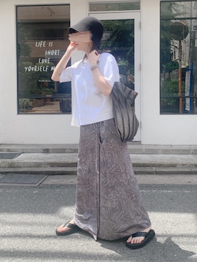 「アイテム（ハット）」を使った、satomiさん（レディース・150cm）の夏コーディネート