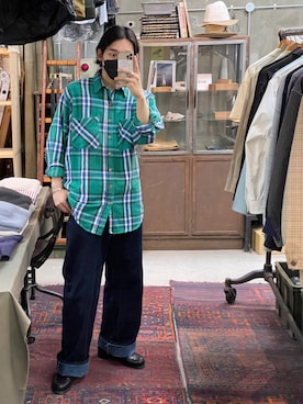 「TENDER（テンダー）のアイテム」を使った、Nishiyamaさん（メンズ・177cm）の春コーディネート