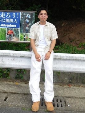 「アイテム（ブーツ）」を使った、smashboyさん（メンズ・177cm）の夏コーディネート