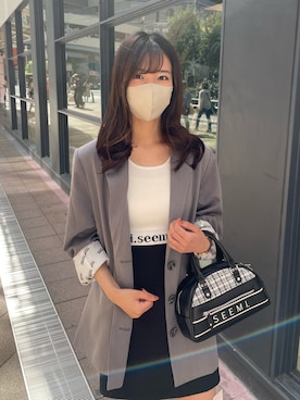 「Seemi. byNICECLAUP（ シーミーバイナイスクラップ）のアイテム（テーラードジャケット）」を使った、iammiyuuuuuさん（レディース・164cm）の春コーディネート
