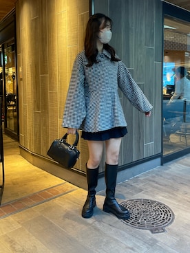 「one after another NICE CLAUP（ワンアフターアナザーナイスクラップ）のアイテム（デニムスカート）」を使った、iammiyuuuuuさん（レディース・164cm）の秋コーディネート