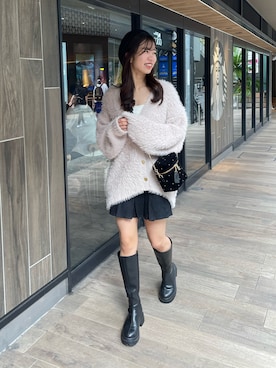 「one after another NICE CLAUP（ワンアフターアナザーナイスクラップ）のアイテム（デニムスカート）」を使った、iammiyuuuuuさん（レディース・164cm）の秋コーディネート