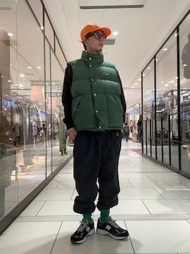「アイテム（ダウンベスト）」を使った、ゆいとさん（メンズ・176cm）の秋コーディネート