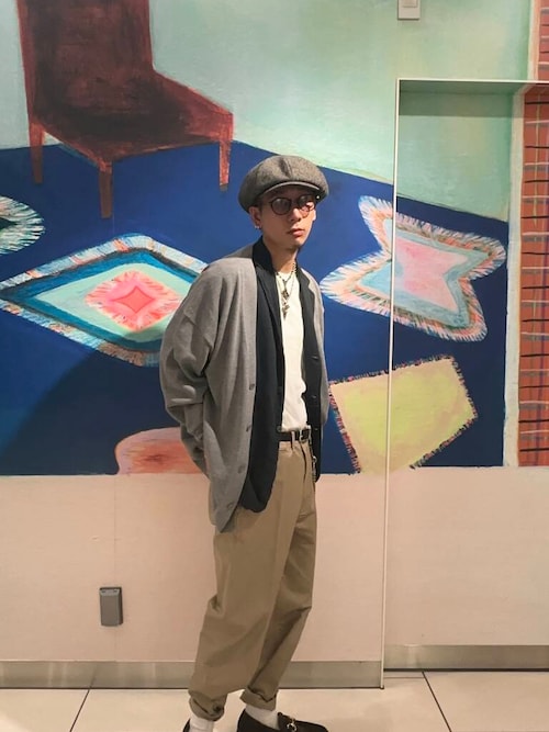 m.a+カシミヤカットソーグレー　補修あり 48 m.a+カシミヤカットソーグレー 補修あり 48 セール】カシミヤタッチ