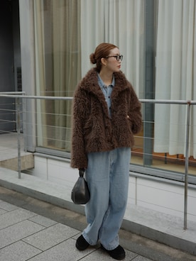 「MOSCOT（モスコット）のアイテム」を使った、haraさん（レディース・166cm）の冬コーディネート