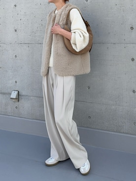 「アイテム（ベスト）」を使った、haraさん（レディース・166cm）の秋コーディネート