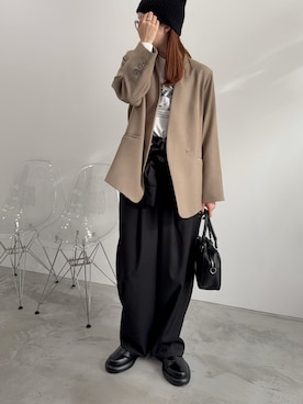 「アイテム（つなぎ/オールインワン）」を使った、haraさん（レディース・166cm）の秋コーディネート