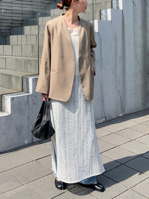 meilmada ノーカラーツイルジャケット　mさま専用 meilmada ジャケット ノーカラージャケット ノーカラーツイル