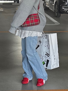 「MUSINSA STANDARD（ムシンサスタンダード）のアイテム（デニムパンツ）」を使った、mchan000さん（レディース・155cm）の冬コーディネート