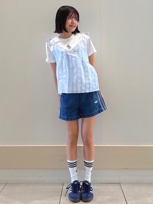 adidas パンツ アディカラー デニム ファイヤーバードショーツ