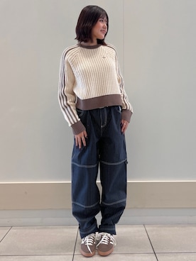 「アディダスオリジナルス」｜「アイテム（ニット/セーター）」を使った、YKさん（レディース・154cm）の春コーディネート