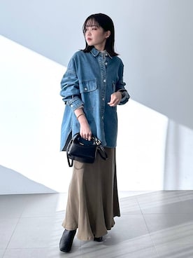 「アイテム（スカート、グリーン系）」を使った、BABYLONE_ヅカさん（レディース・158cm）の秋コーディネート