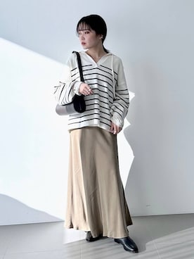 「アイテム（スカート、グリーン系）」を使った、BABYLONE_ヅカさん（レディース・158cm）の秋コーディネート