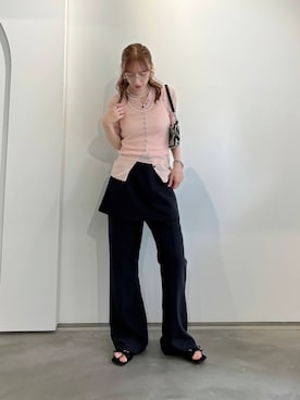 「KBF（ケイビーエフ）のアイテム（ニット/セーター）」を使った、こりさん（レディース・160cm）の夏コーディネート