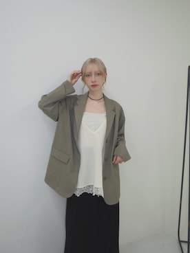 「KBF（ケイビーエフ）のアイテム（ジャケット/アウター）」を使った、こりさん（レディース・160cm）の春コーディネート