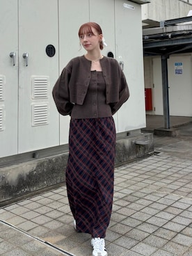 「アイテム（その他アウター、ブラウン系）」を使った、こりさん（レディース・160cm）の秋コーディネート