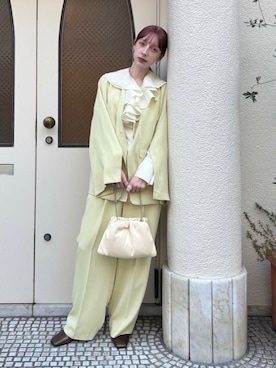 「KBF（ケイビーエフ）のストレートスラックス（その他パンツ）」を使った、こりさん（レディース・160cm）の冬コーディネート