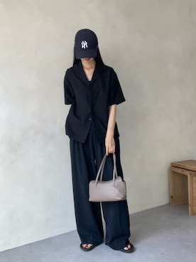 「アイテム（ボストンバッグ）」を使った、yukinaさん（レディース・171cm）の夏コーディネート