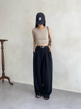 「アイテム（ボストンバッグ）」を使った、yukinaさん（レディース・171cm）の夏コーディネート