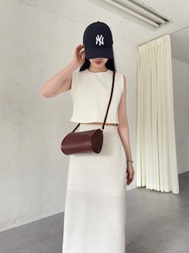 「アイテム（バッグ、レッド系）」を使った、yukinaさん（レディース・171cm）の夏コーディネート