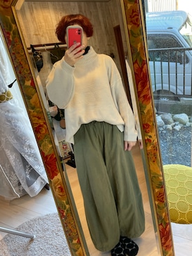 「DEEP BLUE（ディープブルー）のアイテム（パンツ）」を使った、akimamajijiさん（レディース・160cm）の冬コーディネート