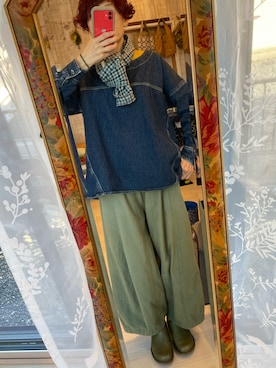 「DEEP BLUE（ディープブルー）のアイテム（パンツ）」を使った、akimamajijiさん（レディース・160cm）の冬コーディネート