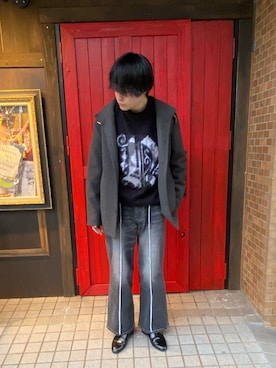 「BEAMS（ビームス）のアイテム（ピーコート）」を使った、takumiさん（メンズ・176cm）の冬コーディネート