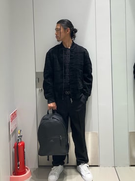 「ARMANI EXCHANGE（アルマーニエクスチェンジ）のアイテム」を使った、TAKUYAさん（メンズ・174cm）の冬コーディネート