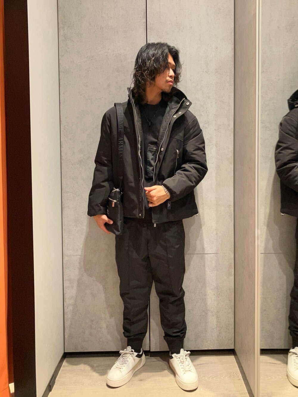 「AXchanger、AXchange、アルマーニ、アルマーニエクスチェンジ、armaniexchange、ARMANIEXCHANGE、冬コーデ、クリスマスに着たい服、マイベストコーデ2024、今日のコーデ、大人カジュアル、きれいめカジュアル、休日スタイル、シンプル、いいね、save、フォローお願いします🤑」｜「ARMANI EXCHANGEの【A|X アルマーニ エクスチェンジ】ブラックステンレススチール　ペンダントネックレス(Black)_AXG0137001（ネックレス、その他）」を使った、TAKUYAさん（メンズ・174cm）の冬コーディネートの1枚目の写真
