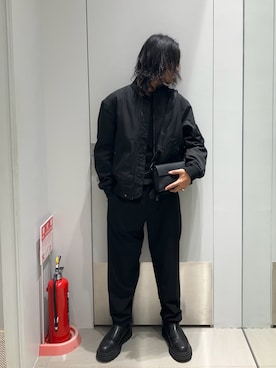 「ARMANI EXCHANGE（アルマーニエクスチェンジ）の【A|X アルマーニ エクスチェンジ】NL パデッド ボンバージャケット（ブルゾン）」を使った、TAKUYAさん（メンズ・174cm）の秋コーディネート