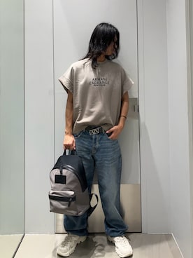 「ARMANI EXCHANGE（アルマーニエクスチェンジ）のアイテム」を使った、TAKUYAさん（メンズ・174cm）の春コーディネート
