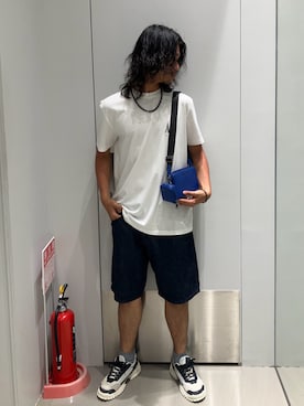 「ARMANI EXCHANGE（アルマーニエクスチェンジ）のアイテム」を使った、TAKUYAさん（メンズ・174cm）の夏コーディネート