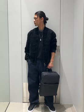 「ARMANI EXCHANGE（アルマーニエクスチェンジ）のアイテム」を使った、TAKUYAさん（メンズ・174cm）の春コーディネート