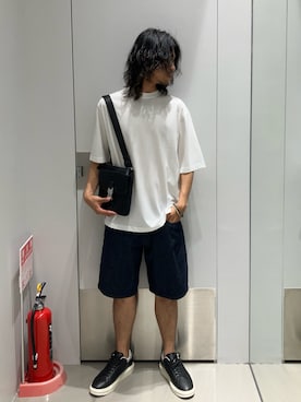 「ARMANI EXCHANGE（アルマーニエクスチェンジ）のアイテム（アクセサリー）」を使った、TAKUYAさん（メンズ・174cm）の夏コーディネート