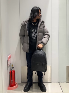 「アイテム（バックパック/リュック）」を使った、TAKUYAさん（メンズ・174cm）の秋コーディネート