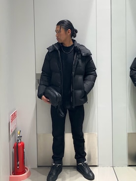 「アイテム（ポーチ）」を使った、TAKUYAさん（メンズ・174cm）の冬コーディネート